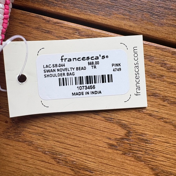 NWT Viral Beaded Bag Pink Swan and Bow Design - Picture 7 of 8